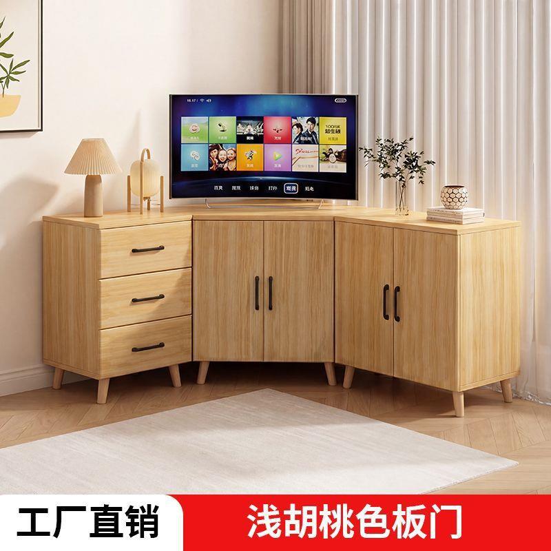 Corner cabinet multifunctional triangular tv stand minimalist creative storage cabinet european light luxury tv cabinet storage unit