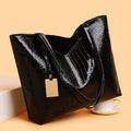 New crocodile-embossed tote bag - large capacity shoulder bag, european and american fashion, versatile minimalist handbag, pu leather commuter bag for women