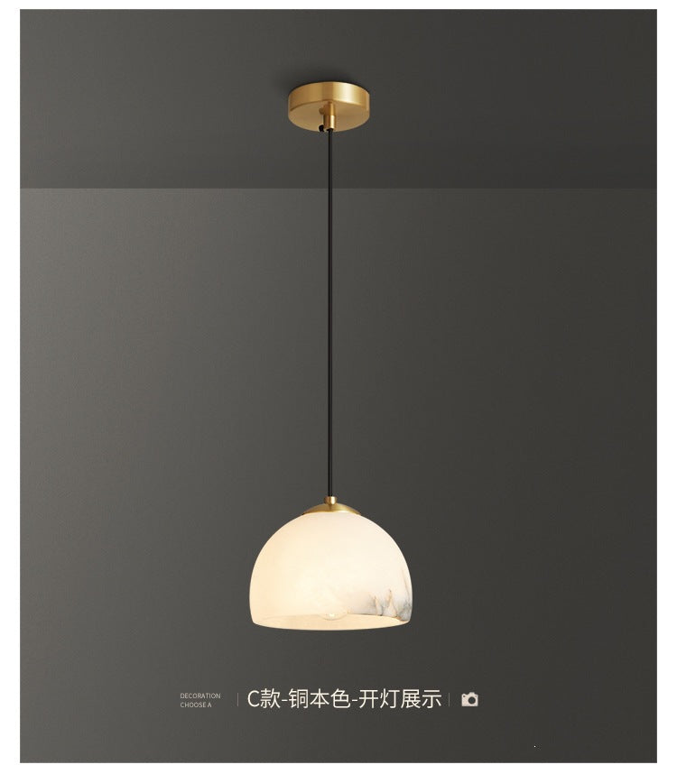 All copper natural marble bedside chandelier master bedroom accessible luxurycasualnormcorepopular scandinavian background wall small chandelier
