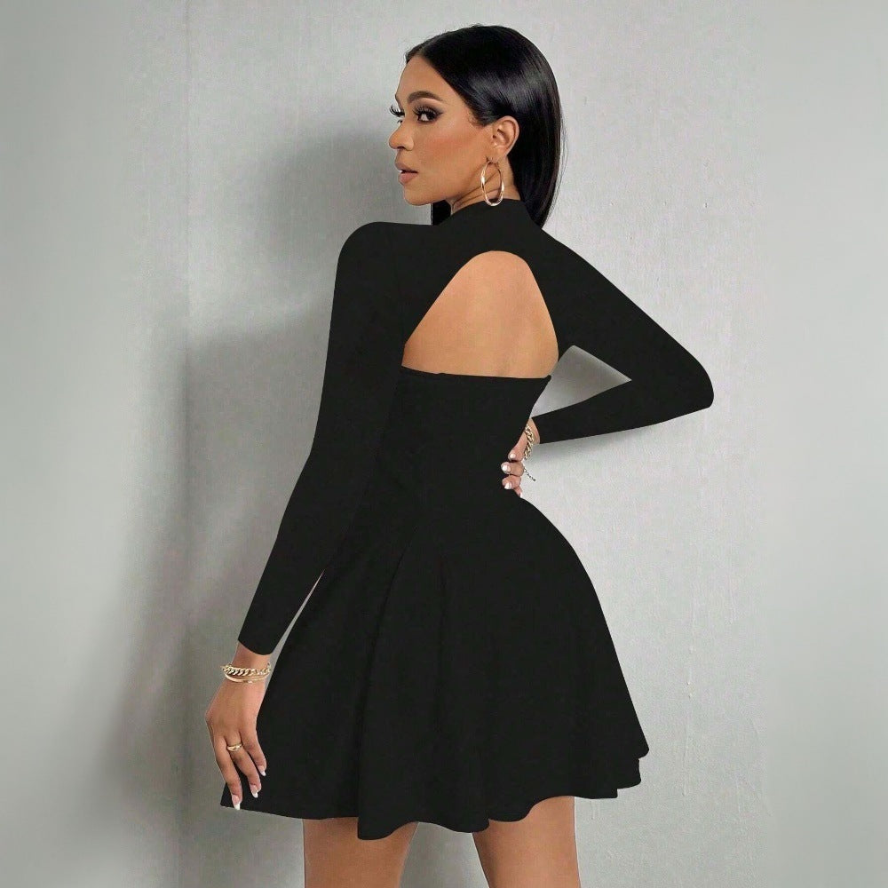 Aliexpress women's fashion: european and american elegant style dress -  spring/summer new collection - square neck, chic, slim-fit mini dress