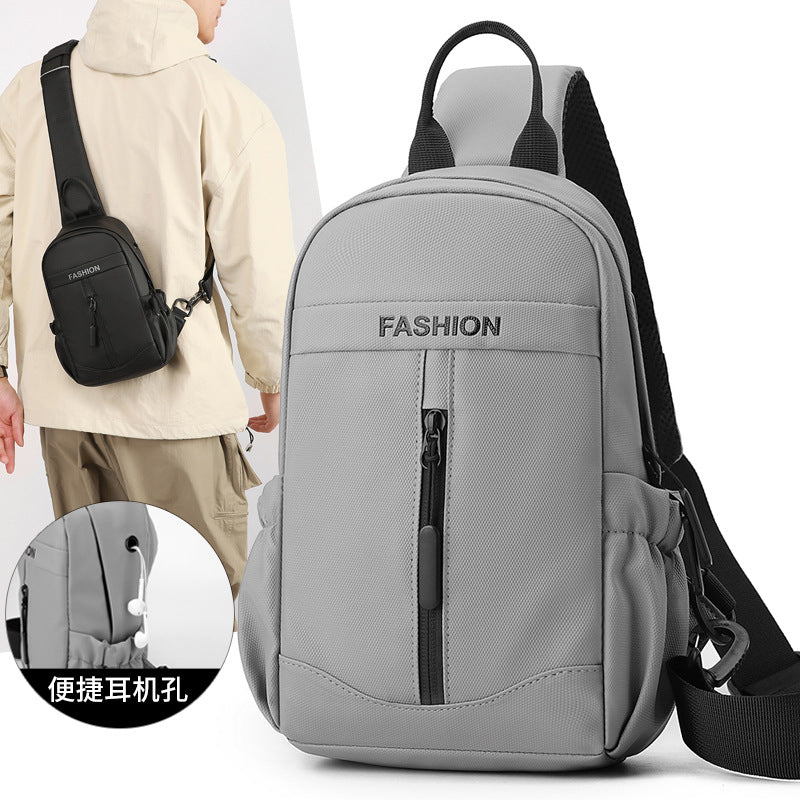 Foreign trade new men's breast bag fashionable and simple commuting shoulder bag portable sports cycling versatile messenger bag