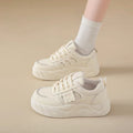 Thick sole bread shoes for women 2026 spring & fall new arrival soft ultra-light tie back sneakers for women easiest for match best selling round toe sneakers