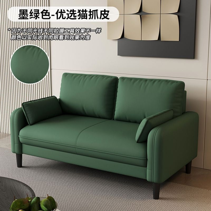 Small apartment sofa double three-person accessible luxury apartment rental room rest area reception clothing store b&b cat scratching leather wood