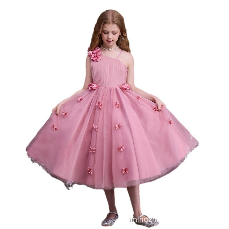 Girls' dresses  new custom 3d floral european and american high-end children's wear princess dress girl dresses