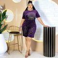 supply  african women's clothing plus size t-shirt + shorts hot diamond beaded letter sports suittwo-piece set