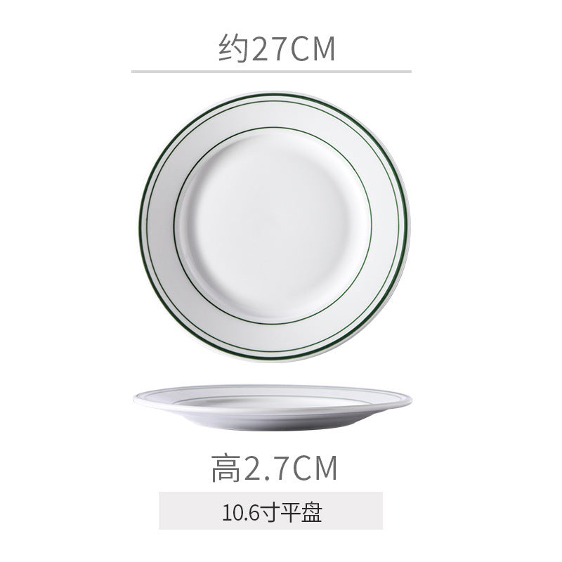 Minimalist pure white ceramic bowl, plate, and dish set - premium dinnerware for restaurants, hotels, and home use - ideal for desserts, steaks, and entrees