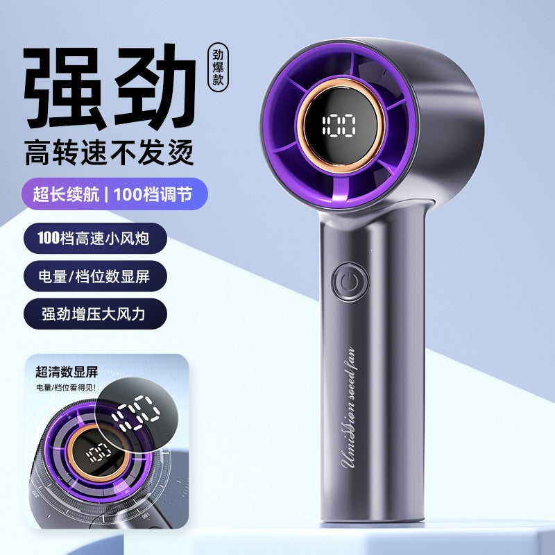 2026 new handheld neck fan with digital display, usb rechargeable, mini portable outdoor camping fan - powerful wind, low power consumption