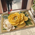 3d rose diatomite mat - absorbent, quick-drying, non-slip floor mat for bathroom, toilet, entrance, and doorways