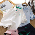 Boys' summer new arrival: preppy collar embroidered t-shirt short sleeve polo shirt - kids' casual chic style [yh]