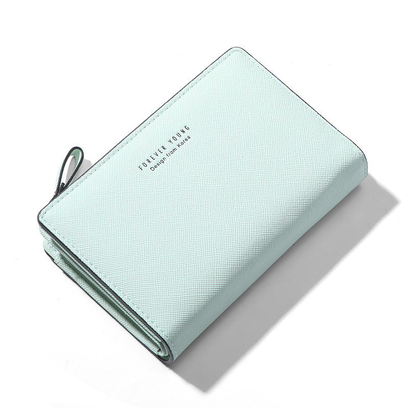 OEM processing customized women's wallet short high-end change bag pu leather zipper card bag card holder