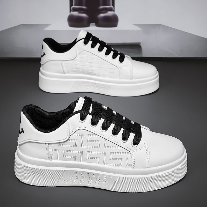 Men's fashion sneakers: 2025 spring new arrivals - trendy, versatile, chunky sole white shoes for students, athletic & casual wear