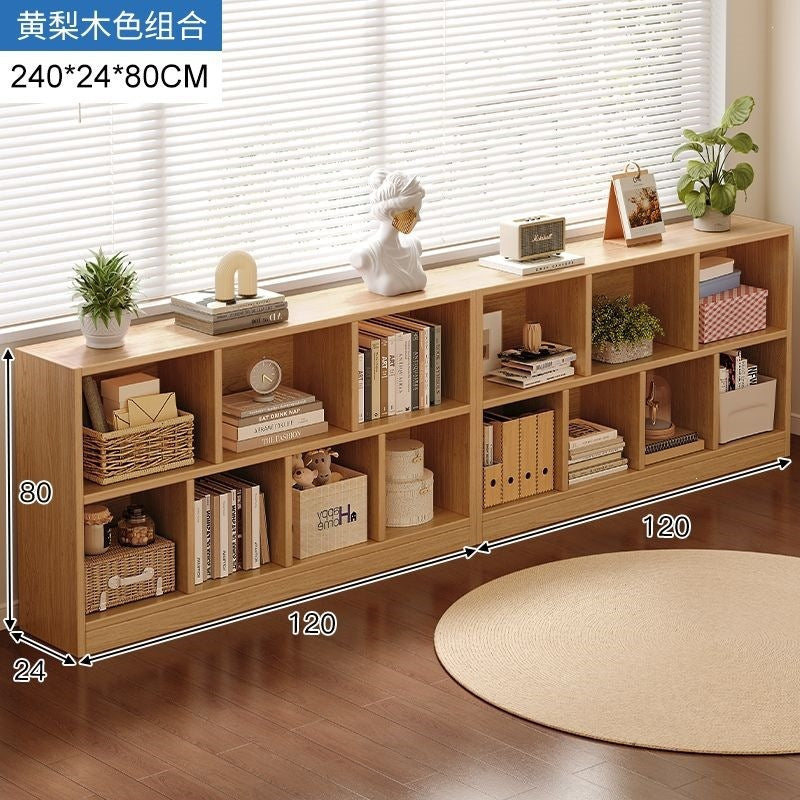 Bookshelf storage rack simple floor-standing wall-mounted storage cabinet rental house multi-layer living room for home bedroom small bookcase