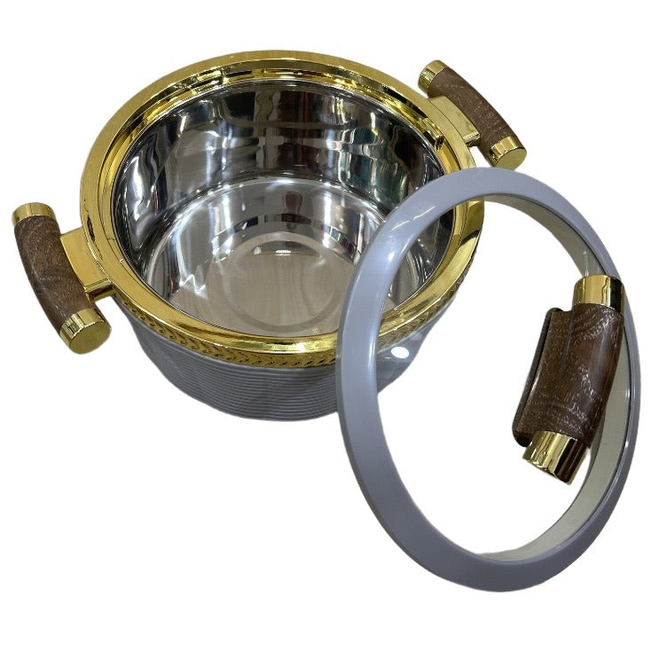 hot-selling factory direct sales fresh-keeping lunch box thermal insulation bucket golden handle high-end stainless steel thermal insulation pot three-piece combination