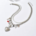 Multi-layered love necklace wholesale european and american cross-border retro pendant fashion key cherry stacked clavicle chain women's necklace