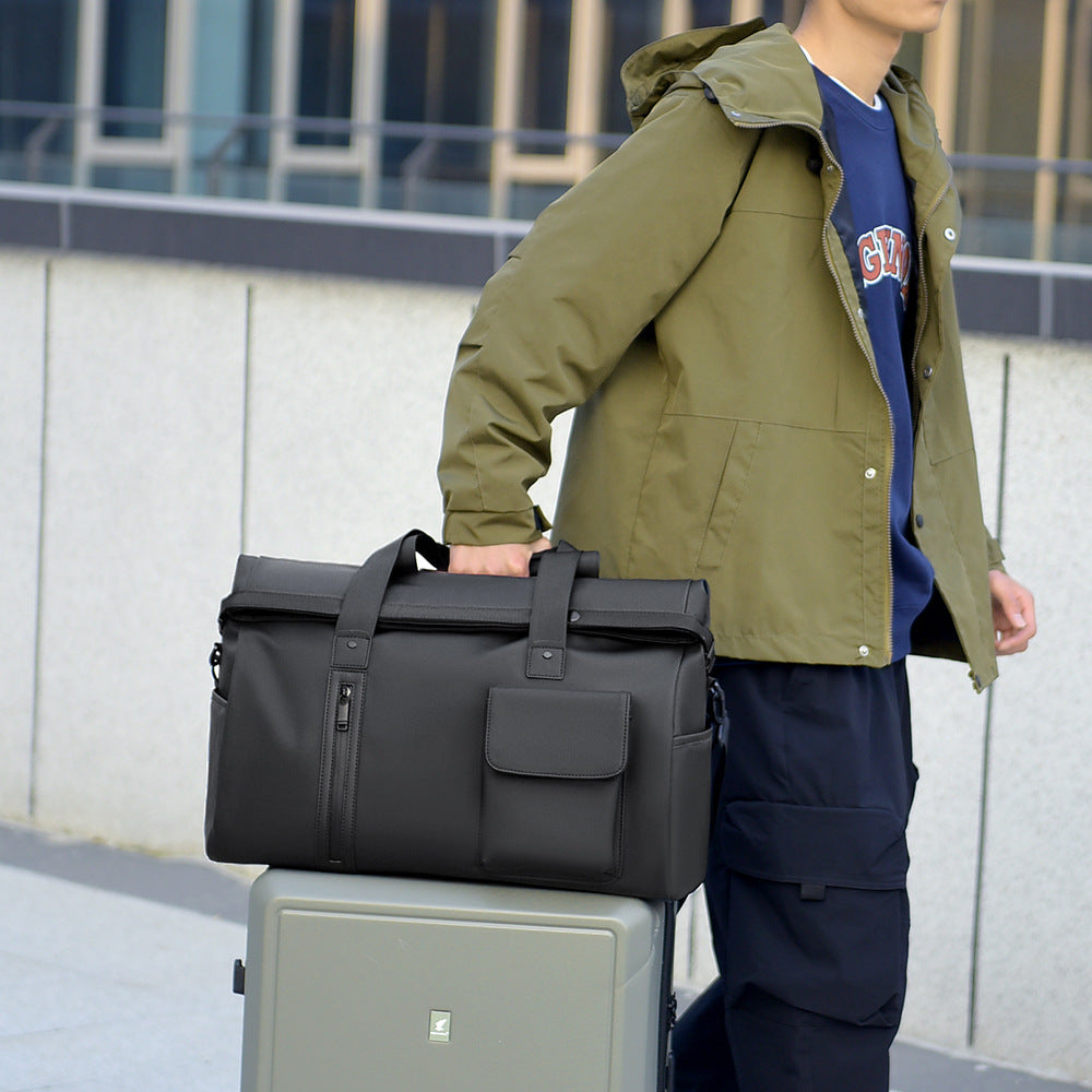 New simple travel bag trendy casual large-capacity duffel bag dry and wet separation men and women crossbody sports fitness bag