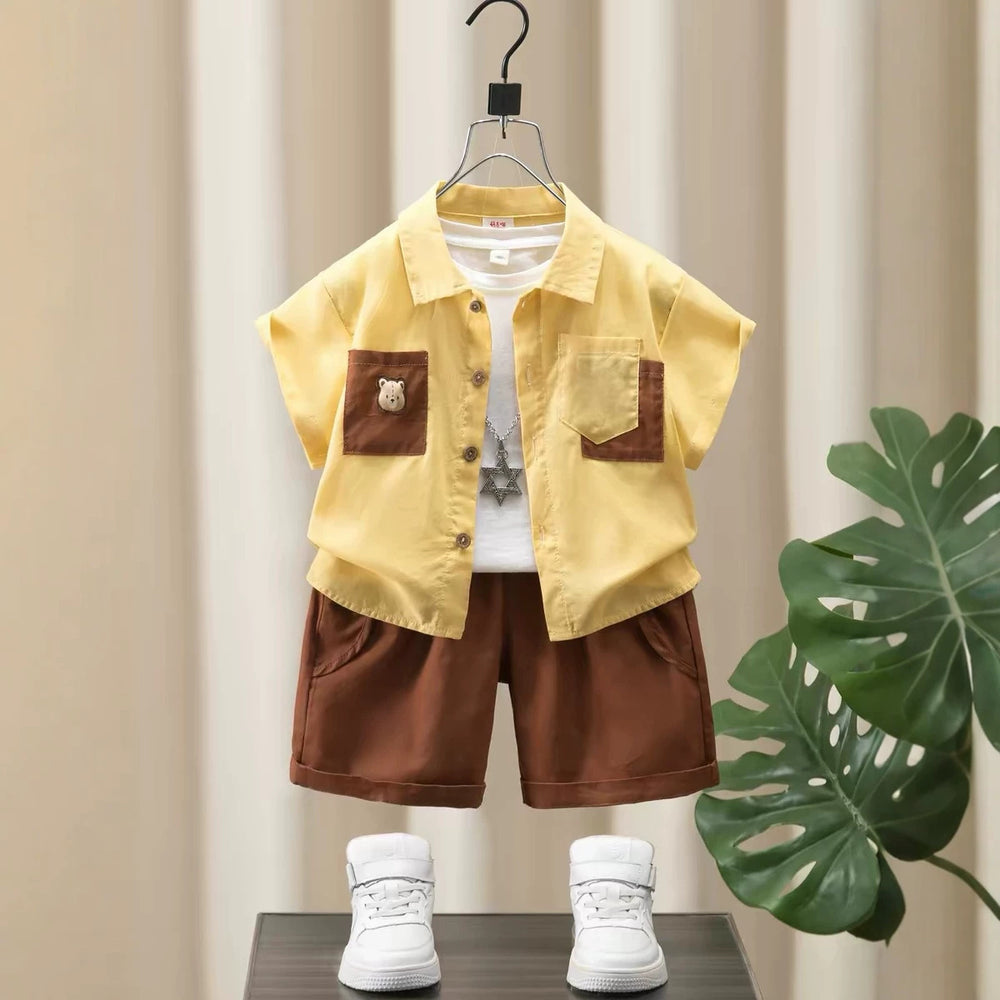 Boys' summer outfit set:  new cool & stylish short-sleeve two-piece set for baby boys - trendy summer fashion for kids