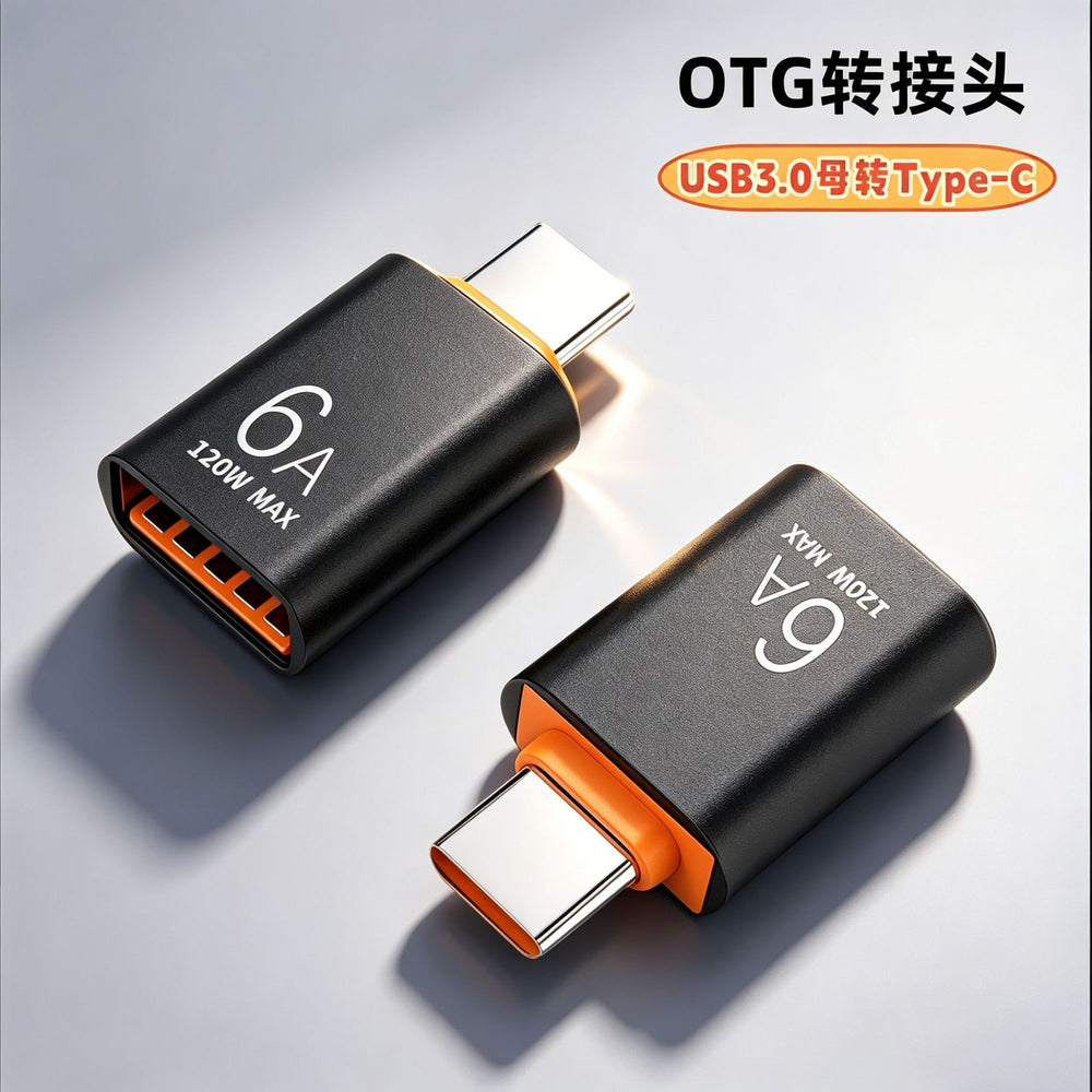 Otg adapter, usb 3.0 female to type-c converter, high-speed data transfer, 6a fast charging, compatible with phones, tablets, car dashboards, and usb drives
