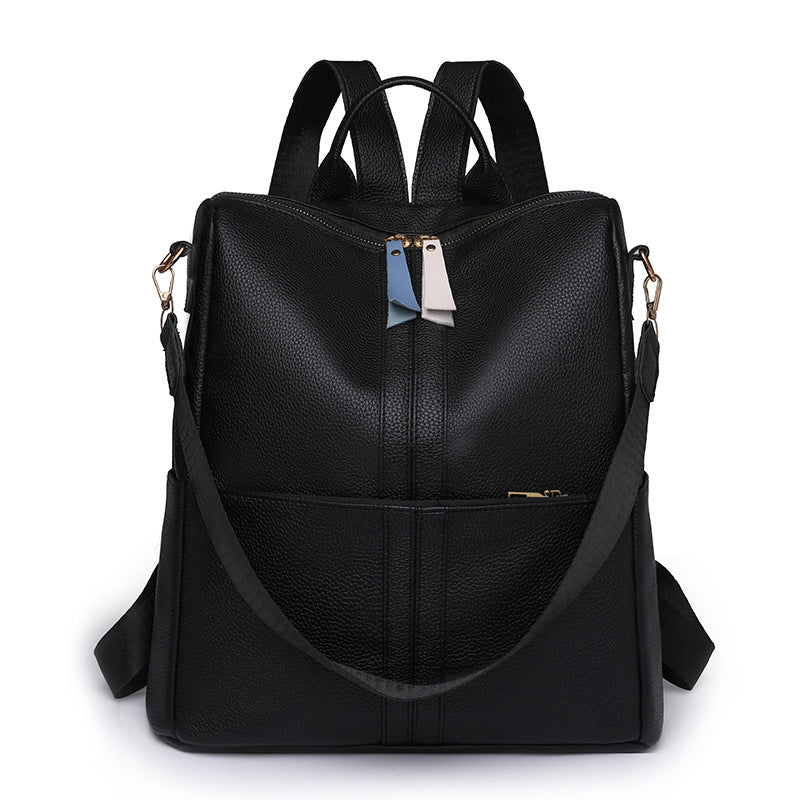 Cross-border wholesale women's backpack large capacity anti-theft commuter travel backpack casual versatile pu soft leather women's bag