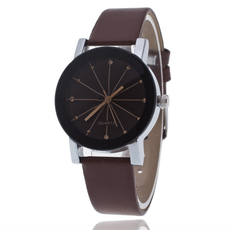Wholesale leather belt couple watches - speckled leather strap watch set - women's fashionable and unique wristwatches - suitable for students and more