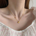 Meichen korean love necklace women's clavicle chain light luxury niche design 2025 new titanium steel pendant casual