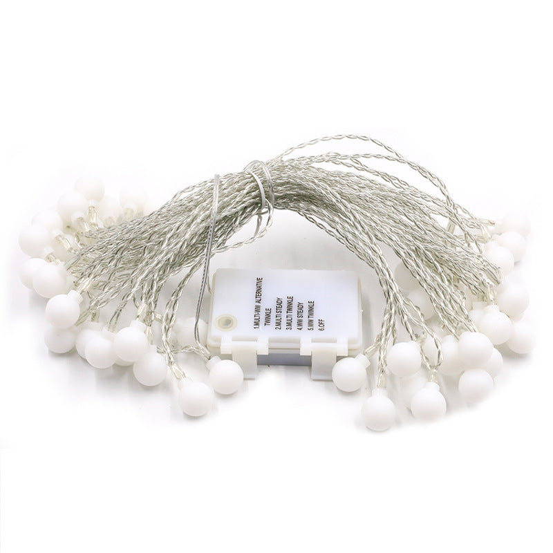 New 100LED stepless two-color dragon ball light string classic milky white small ball light string creative remote control battery box