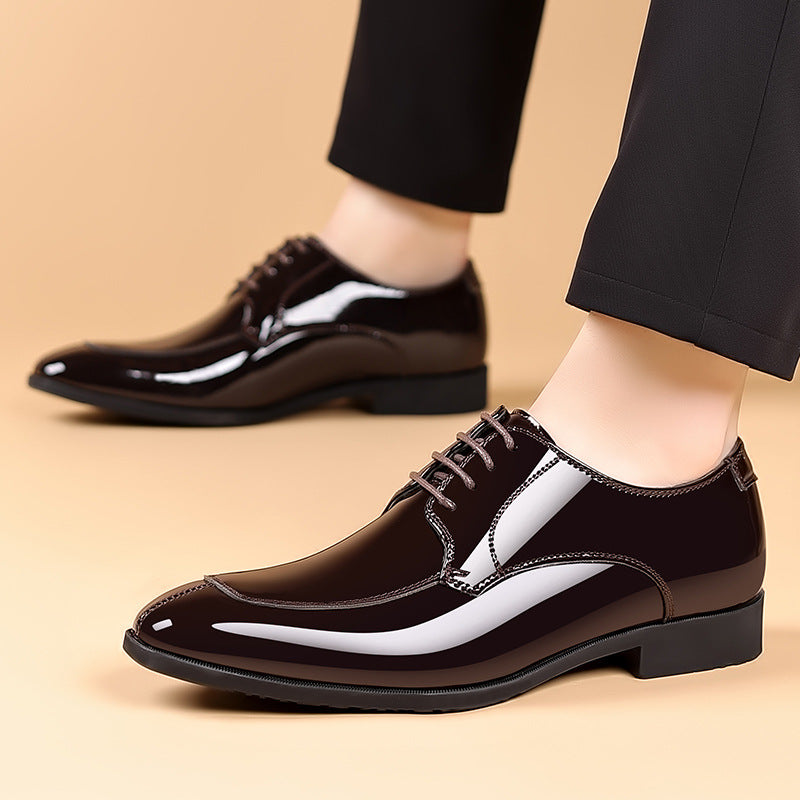 2024 new plus size leather shoes for men - summer breathable business formal british style casual soft sole black dress shoes