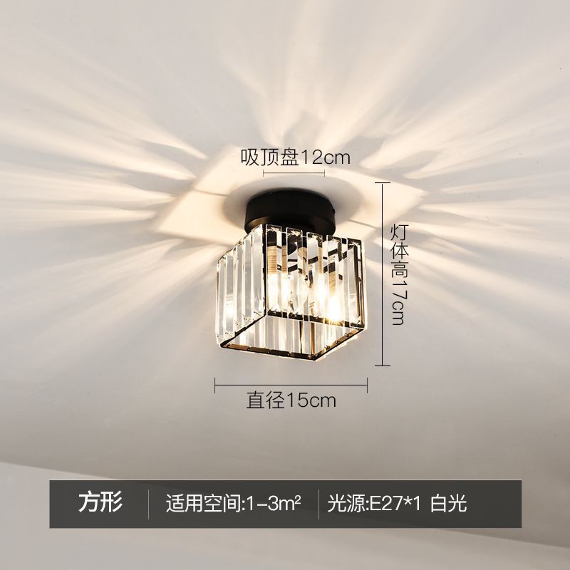 Modern minimalist bedroom bedside pendant light, simple bar counter entryway lighting, single-head suspension crystal chandelier