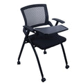 Black folding chair with writing board