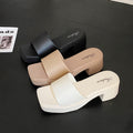 hot-selling 2025 new wedge heel slippers for women, summer outdoor wear, thick-soled, non-slip, fashionable, versatile, mid-heel sandals for export