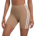 new striped high-waisted peach lift 3/4 leggings - color block breathable sports running yoga shorts for women