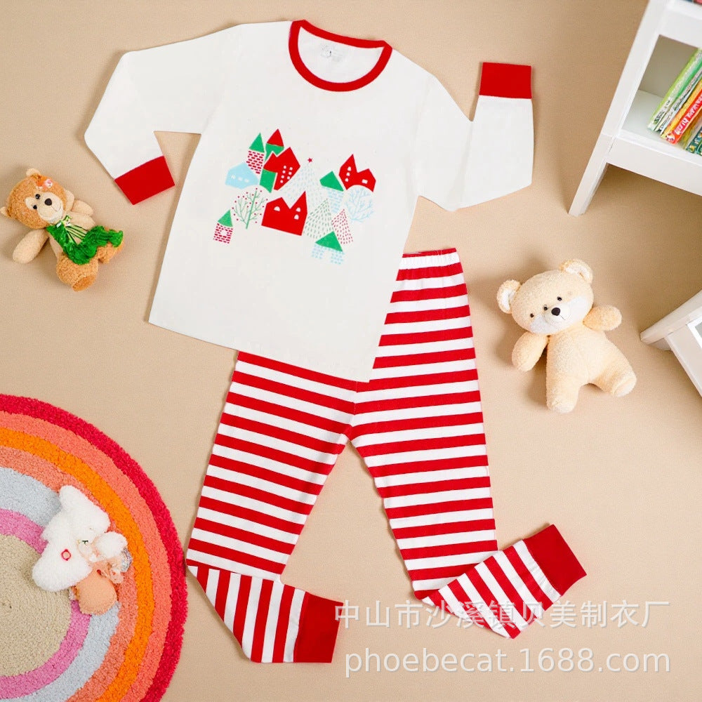 Export source factory kids home clothes men's and women's pajamas suit type a pure cotton casualprintingintimatessuit