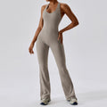 European and american quick-dry compression yoga outfit - dance, workout, and fitness - butt-lifting, tummy-control, bootcut one-piece yoga suit 8117