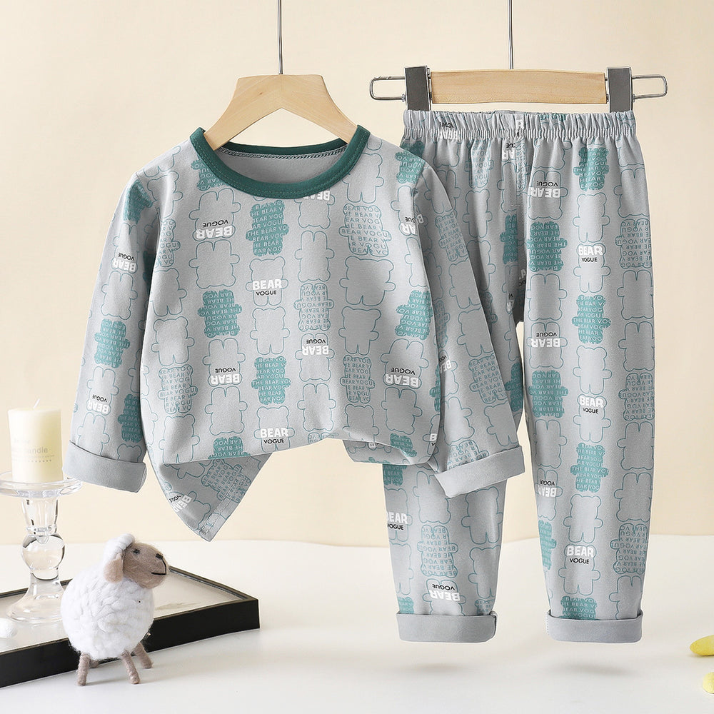 Children's spring/autumn underwear set, boys' and girls' lycra cotton thermal underwear, baby base layer pajamas, loungewear