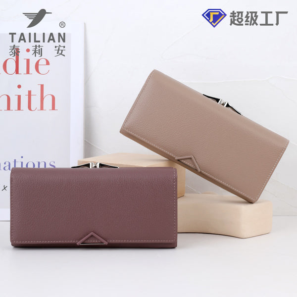 Terian 2024 new  multi-functional wallet female, magnetic buckle Eastern European dark clutch wholesale wallet