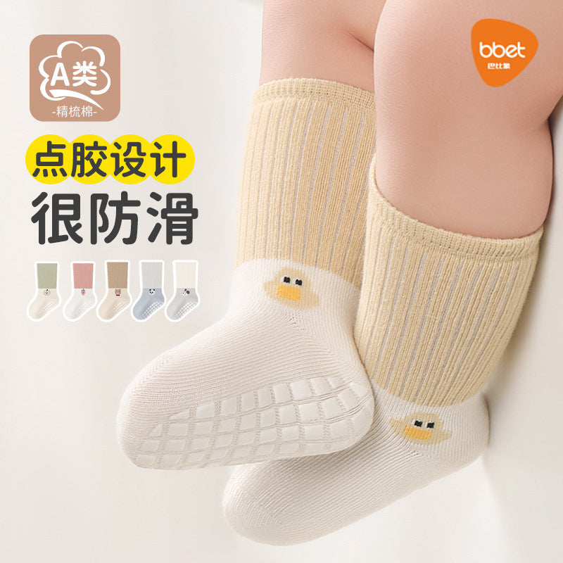 Baby elephant baby socks combed cotton breathable dot glue non-slip floor socks spring autum cartoon boneless infant socks