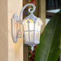 Solar powered wall light - modern waterproof outdoor lighting for villa gardens, patios, and balconies - white