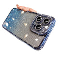 Sparkling electroplated rhinestone iphone 17 pro case - water ripple gradient glitter apple 16 soft case 14