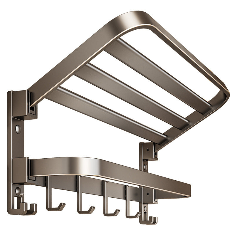 Gun gray bathroom punch-free towel rack wall-mounted bathroom toilet storage rack bath towel rack bathroom storage rack