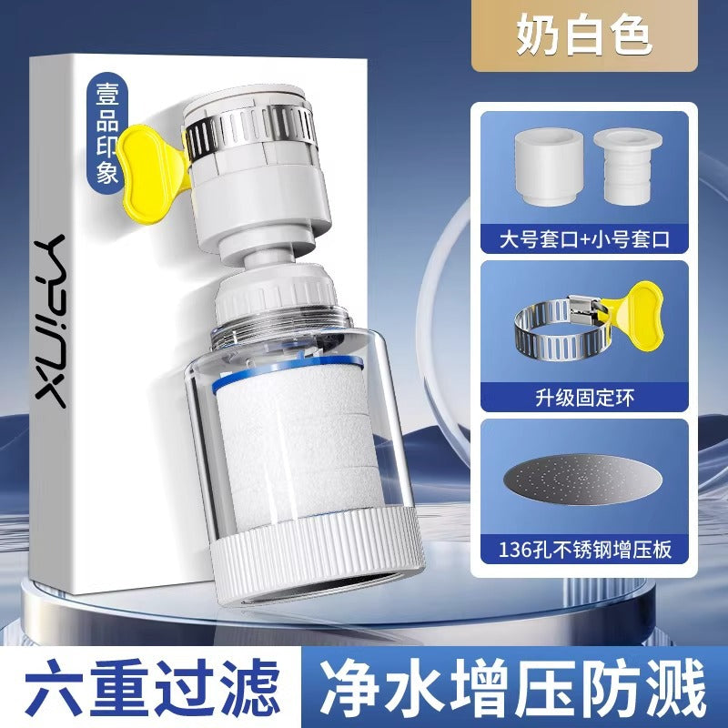 Kitchen faucet filter anti-splash extender - universal fit for home water purification