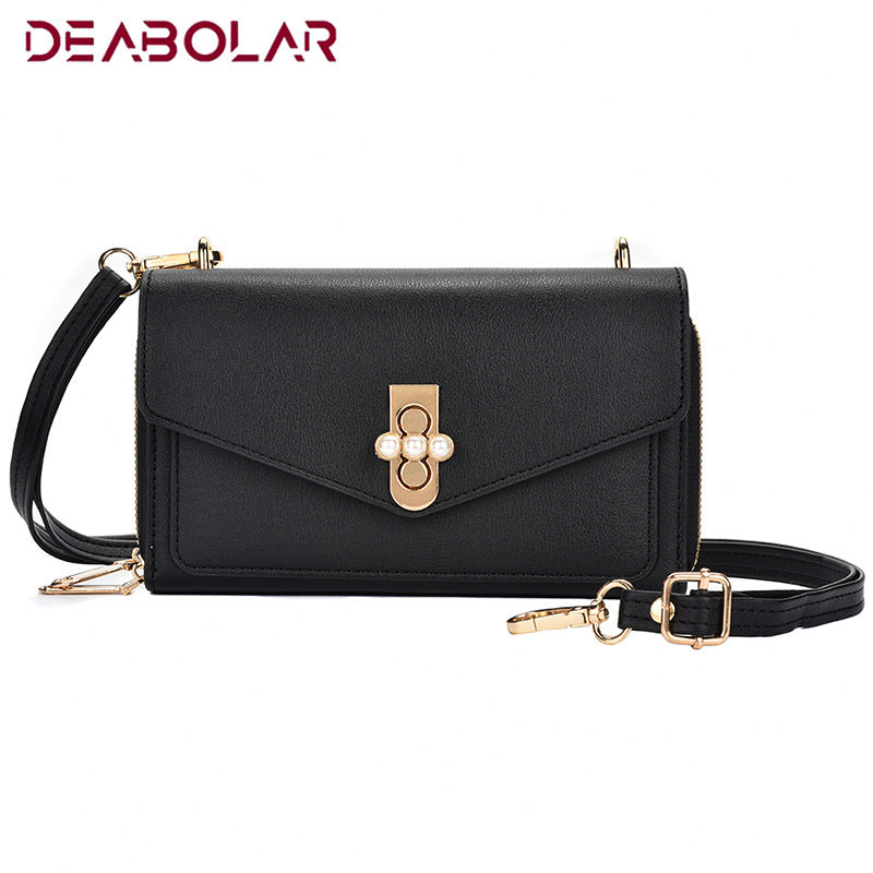 Mobile phone bag new mini messenger small bag Japan and Korea fashion shoulder bag messenger bag double zipper wallet women