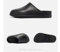 Waterproof eva fleece-lined cotton slippers for men, winter outdoor wear, couple's home indoor warm closed-toe half slippers, women's cotton slippers