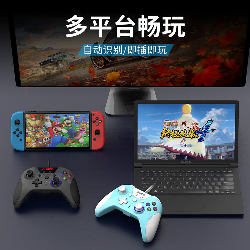 Heijue AG110 wired gamepad multi-platform support PC Xbox trigger vibration sensing