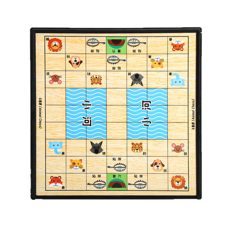 Children's tabletop game educational toy ten-in-one multi-function checkers flying chess chess storage double-sided chess board