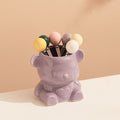 New arrival cream style ceramic bear hanging fruit fork jar suit high-looking home goods afternoon tea fruit fork spoon