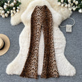Fashionins wear sexycasual bootcut pants for women autum stretch tight slimming look hip-covering leopard print sweatpants
