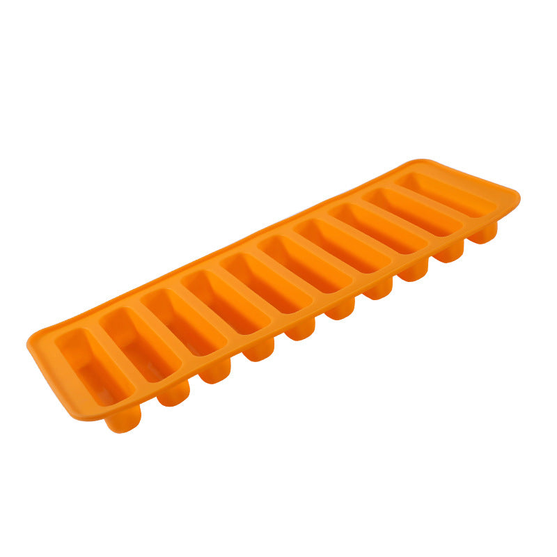 Cylindrical silicone ice cube tray mold - 10-cavity finger mold for cookies, ice pops, ice cubes, and chocolate diy