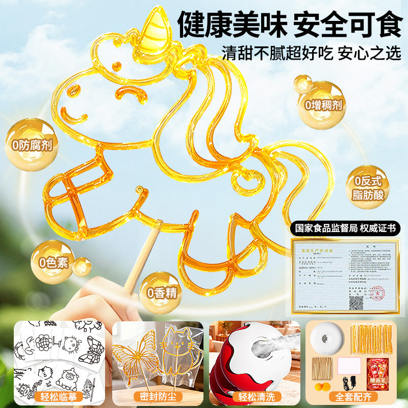Kids' sugar painting pen 3d printing pen maltose drawing stick set - intangible cultural heritage handmade diy girl's toy birthday gift
