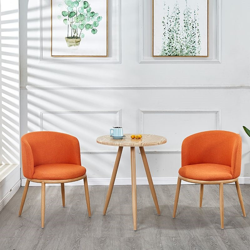 Nordic faux solid wood dining table and chair set - modern minimalist, small apartment friendly, creative casual round table with milk tea shop chairs