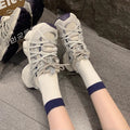 European station mesh thick sole dad shoes women's 2026 spring new arrival height increasing breathable round toe niche sports casual shoes