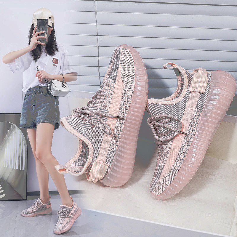 Spring/summer 350 flyknit new arrival: versatile, trendy, casual, athletic, running shoes - soft, flat, sock-style, breathable mesh